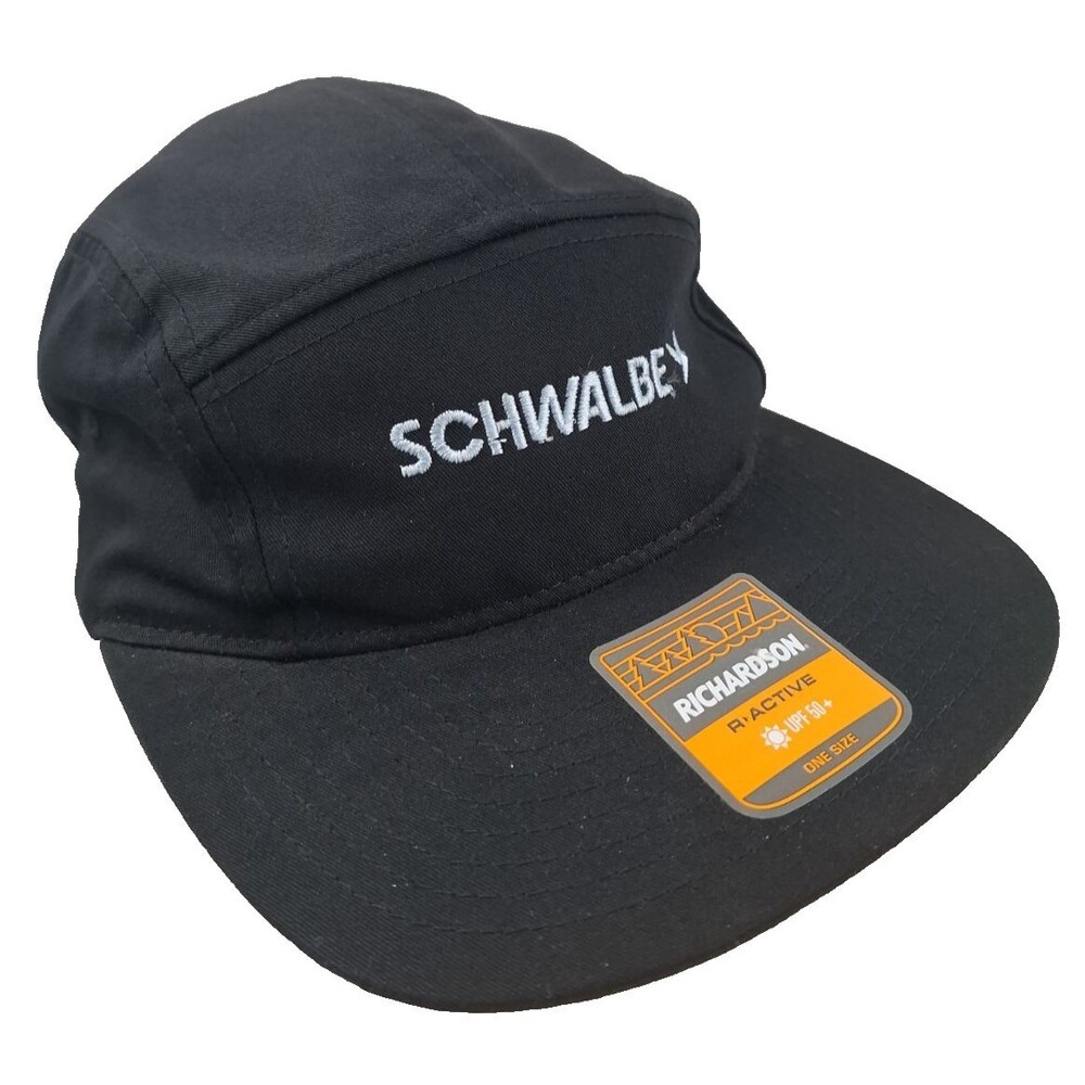 Schwalbe Bike Tires Black 5 Panel UPF 50+ Adjustable Strapback Hat/Cap-NEW!